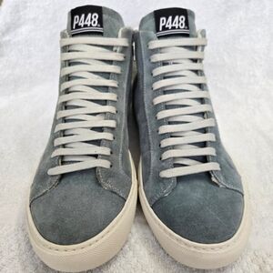 P448 Gray Suede High-Top Sneakers